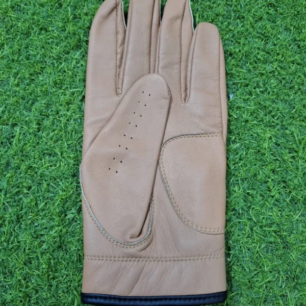 Premium Tan Cabretta Leather Golf Glove – Perforated Palm for Enhanced Grip & Comfort