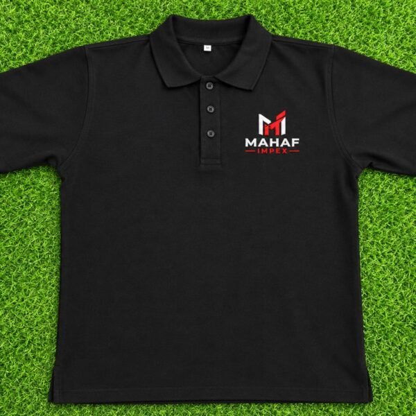 Men’s Black Premium Cotton Athletic Polo Shirt