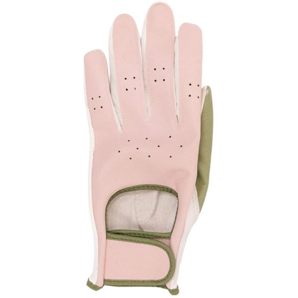 Women’s Pink & Olive Green Open-Back Golf Glove